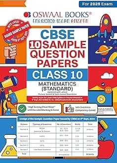 Oswaal CBSE Sample Question Papers Class 10 Mathematics Standard Book (For 2025 Exam)