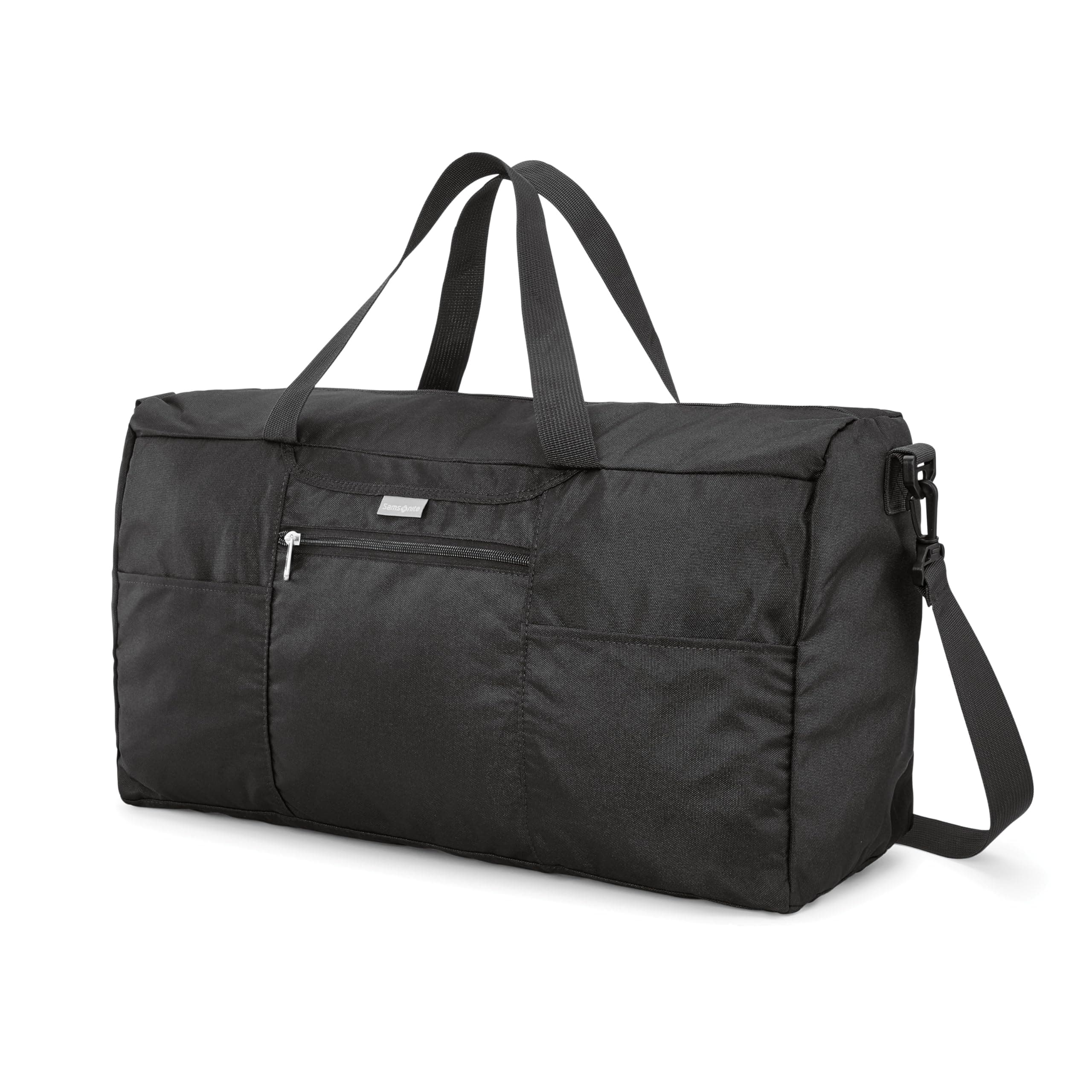 Nylon Foldaway Medium Duffel Bag, Black, 30 Cm