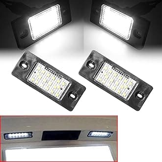 Leesoot 2 Pcs Xenon White LED License Plate Light fit Porsche Cayenne 2003-2010, 2004-2010 VW Touareg, 2001-2005 Passat, 2006-2009 Golf 5D, fit Jetta 1999-2004, fit Tiguan 2009-2014 1J5943021A