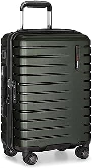 Archer Polycarbonate Hardside Spinner Luggage Set, Tie Down Straps, Green, Carry-On 21-Inch