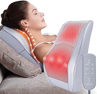 nd Shoulder Massager with Heat, Shiatsu Massage Pillow with 3D Deep Tissue Kneading for Back Legs Foot Body Pain Relief,at Home Office Car, Gift for Mom&Dad