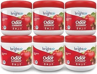 Bright Air 14 oz. Super Odor Eliminator, for Medium-Size Spaces, Fresh Apples & Spice Scent, Case of 6, Lasts Up to 90 Days Each