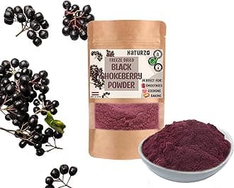Freeze Dried Aronia Black Chokeberry Powder raw Without additives, preservatives or Sugar. for Smoothies, Vegan, Baking, Natural Vitamins (40g)