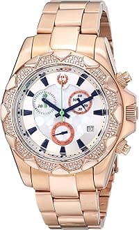 Women's 20th Anniversary Collection, Genuine 84 brilliant white diamonds, rolex style Rose Gold Tone 40 mm round Watch