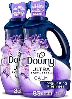 Downy Ultra Soft Fabric Softener Liquid, Calm, Lavender and Vanilla Bean, 56 fl oz, 83 Loads, Downy Fabric Softener, Laundry