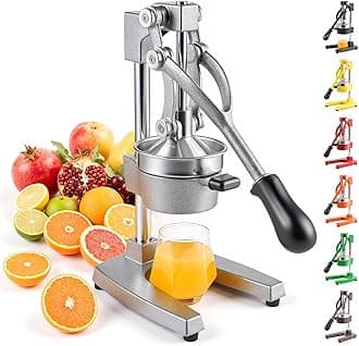 Commercial Grade Citrus Juicer Professional Hand Press Manual Fruit Juicer Orange Juice Squeezer for Lemon Lime Pomegranate (multicolor, Cast Iron/Stainless Steel)