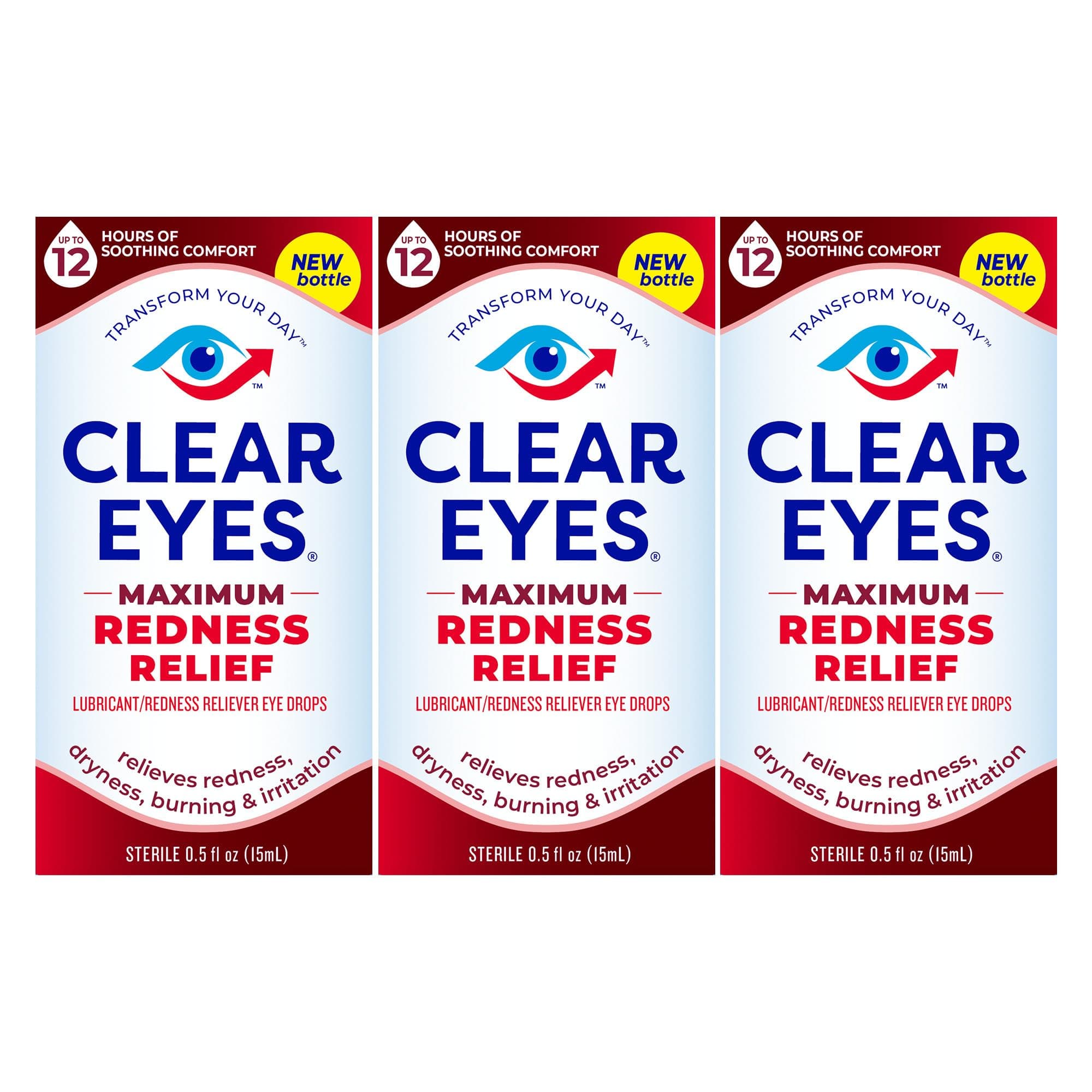 Maximum Redness Eye Relief Eye Drops, 0.5 Fl Oz, Pack of 3