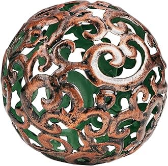 Everydecor Metal Decorative Sphere for Home Decor - Decorative Balls for Shelves, Centerpiece Bowls, Bookshelf - Decoration Orbs Accents for Living Room, Bedroom - Fancy Bronze Shelf Spheres