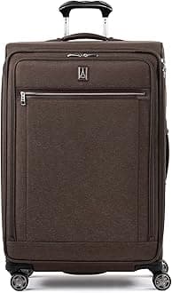 Travelpro Platinum Elite Softside Expandable Checked Luggage, 8 Wheel Spinner Large Suitcase, TSA Lock, Men and Women, Rich Espresso Brown, Checked Large 29-Inch