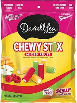 Chewy Stix, Sour & Sweet, Palm Oil Free, Made in Australia, Shareable, Sour Mixed Fruit, 7 Ounce (Pack of 1)