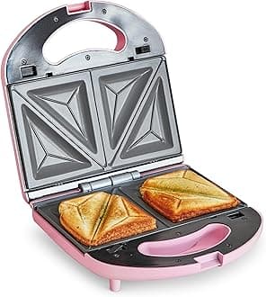 GreenLife Pro Electric Panini Press Grill and Sandwich Maker, Healthy Ceramic Nonstick Plates,Easy Indicator Light, PFAS-Free, Pink
