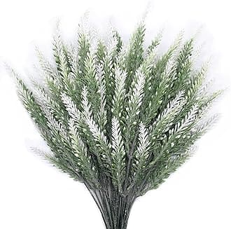 CATTREE Artificial Lavender, Plastic Plants Fake Flowers Bouquet Home Bridal Wedding Office Party Garden Balcony Indoor Outdoor DIY Centerpieces Arrangements Simulation Craft Decoration White 4pcs