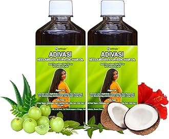 Adivasi Neelambari Herbal Hair Oil 1000ml, Natural Herbs And Roots Oil, No Side Effects (Pack Of 2)