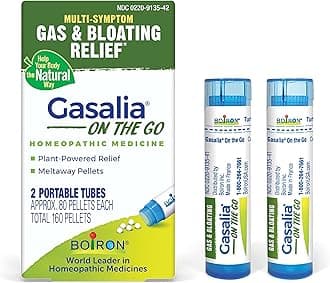 Gasalia On The Go Travel Essential for Relief from Gas Pressure, Abdominal Pain, Bloating, and Discomfort - 2 Count (160 Pellets)