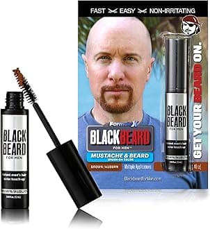 Blackbeard for Men Beard Color – 1-Day Beard, Mustache, Eyebrow, Sideburns Color – Temporary Facial Hair Tint - Hypoallergenic Beard Dye Alternative – Up to 45 applications – Brown/Auburn, 1 Pack