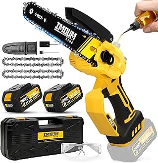 Mini Chainsaw Cordless 6 Inch, 32FT/S Fast Powerful Cutting, Brushless Electric Handheld Chain Saw with 3.0Ah Battery Powered, Auto Oiler, Lightweight, Sharp for Tree Trimming Pruning(Upgrade Version)