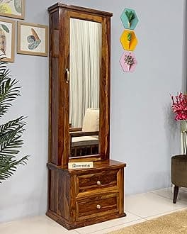 Woodvestal Sheesham Wood Dressing Table - Mini | Wooden Dressing Table | Sheesham Wood | Bedroom Furniture, Brown