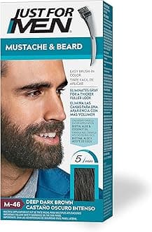 Mustache & Beard, multiple uses Beard Dye for Men with Brush, With Keratin Biotin Aloe and Coconut Oil for Healthy Facial Hair - Deep Dark Brown, M-46, Pack of 1 (Packaging May Vary)