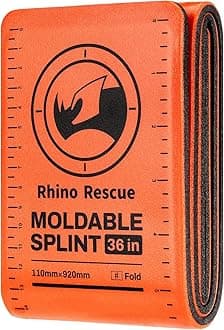 RHINO RESCUE First Aid Splint 36" X 4.3" Orange-Gray, Keep Bones in Position (1, Folded)