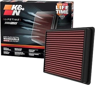 K&N Engine Air Filter: High Performance, Premium, Washable, Replacement Filter: Compatible with 2023 Toyota Sequoia and 2022 Tundra, 33-5129