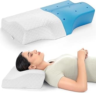 FOVERA Memory Foam Cervical Pillow | 2 Years Warranty | Orthopedic Contour Neck Support Pillow for Sleeping, for Neck and Shoulder Pain, Dual Height (20 x 12 x 4 Inch, Pack of 2)