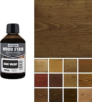 Littlefair's Wood Stain Water-Based - (Dark Walnut) – Non-Toxic, Eco-Friendly & Quick Drying - Easy-to-Apply, Concentrated Formula for All Wood Types – 250ml