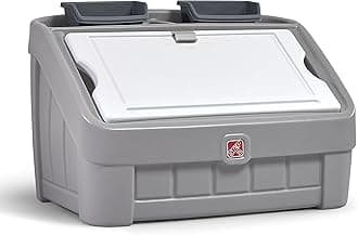 Step2 2-in-1 Toy Box & Art Lid Storage Chest, Gray
