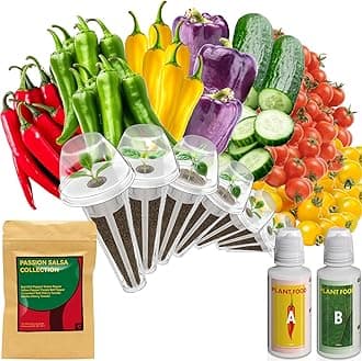 - Salsa Garden Seed Pod Kit for AeroGarden, iDoo, Ahopegarden Hydroponic System, 400+ Seeds Includes Red Chili, Green, Yellow, and Purple Bell Pepper, Cucumber, Red/Golden Cherry Tomato (7-Pod)