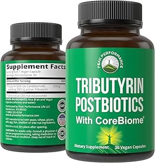CoreBiome Tributyrin Postbiotic Supplement Clinically Tested for Gut Health. More Effective Than Sodium Butyrate Capsules. High Bioavailability Post Biotics for Digestive, Leaky Gut, Colon, Microbiome