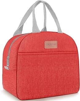 Lunch Bag for Women & Men Adult Insulated Lunch Box, Small Leakproof Cooler Food Lunch Containers Reusable High Capacity Lunch Tote Bags for Work, Travel, Outdoor (Red)