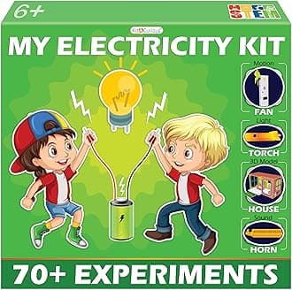 Kit4Curious My Electricity Kit 70 Projects- Science and Fun Innovation Gift Toy for Kids Age 6, 7, 8, 9, 10, 11, 12, 13, 14 Years