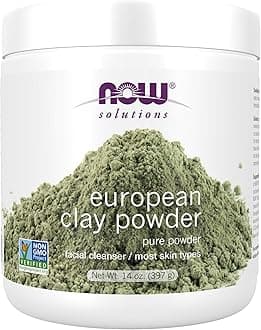 NOW Foods Solutions, European Clay Powder, Pure Powder for a Detox Facial Cleansing Mask, 14-Ounce