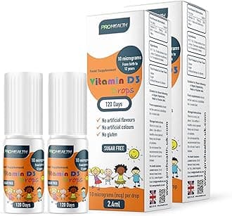 ProHealth Preservative-Free Vegan Vitamin D3 Drops for Infants & Children - Sugar-Free, All-Natural, NHS Approved (4-Month Supply, 2-Pack)