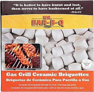 06000Y Ceramic Gas Grill Self Cleaning Briquettes, Replacement for Lava Rocks, Cleaner Cooking, Gas Grill Briquettes for BBQ Grill, EMW8015680, 60 Count