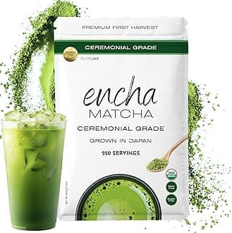 Encha Matcha - Ceremonial Grade Matcha Powder, Organic First Harvest Japanese Green Tea Powder, Tea From Uji, Japan (500g/1.1 lbs)
