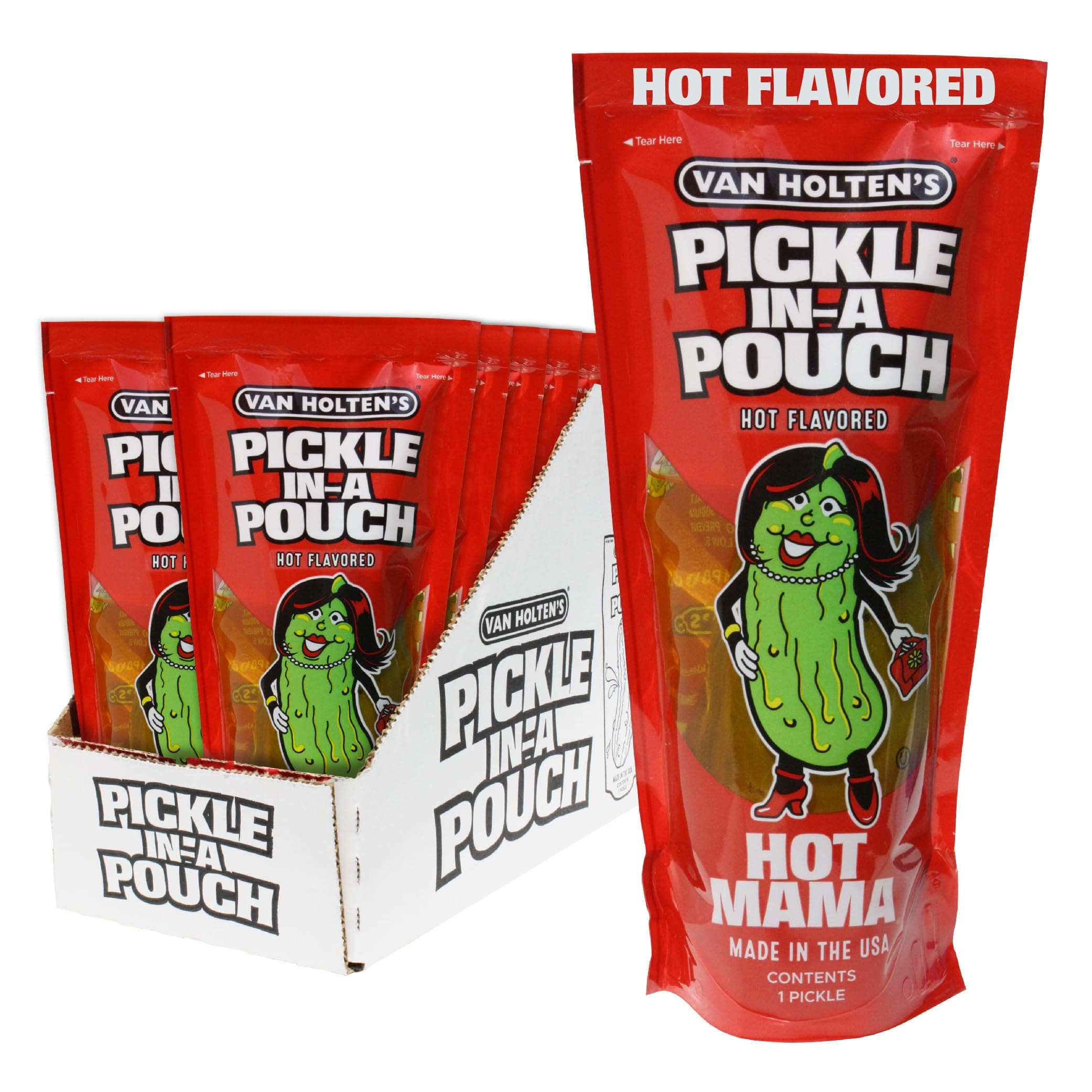 Van Holten's Pickles - Pickle-In-A-Pouch - Hot Mama, 12 Pack