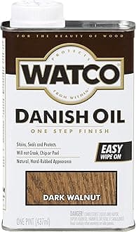 RUST-OLEUM, Pint, Dark Walnut Watco 65851 Danish Oil Wood Finish, 16 Fl Oz