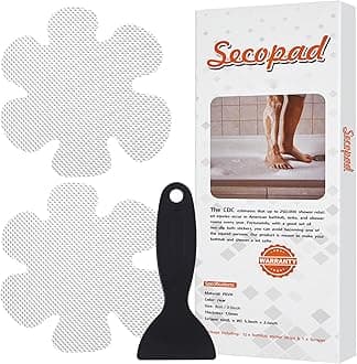 24PCS Original Bathtub Stickers Non-Slip, Safety Shower Treads Adhesive Appliques with Premium Scraper