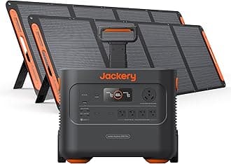 Jackery Solar Generator 2000 Plus 400W, 2042Wh LiFePO4 Battery 3000W Output, Portable Power Station with 2X200W Solar Panel, Fast Charging in 2H, Expandable for Outdoor RV Camping and Home Emergency