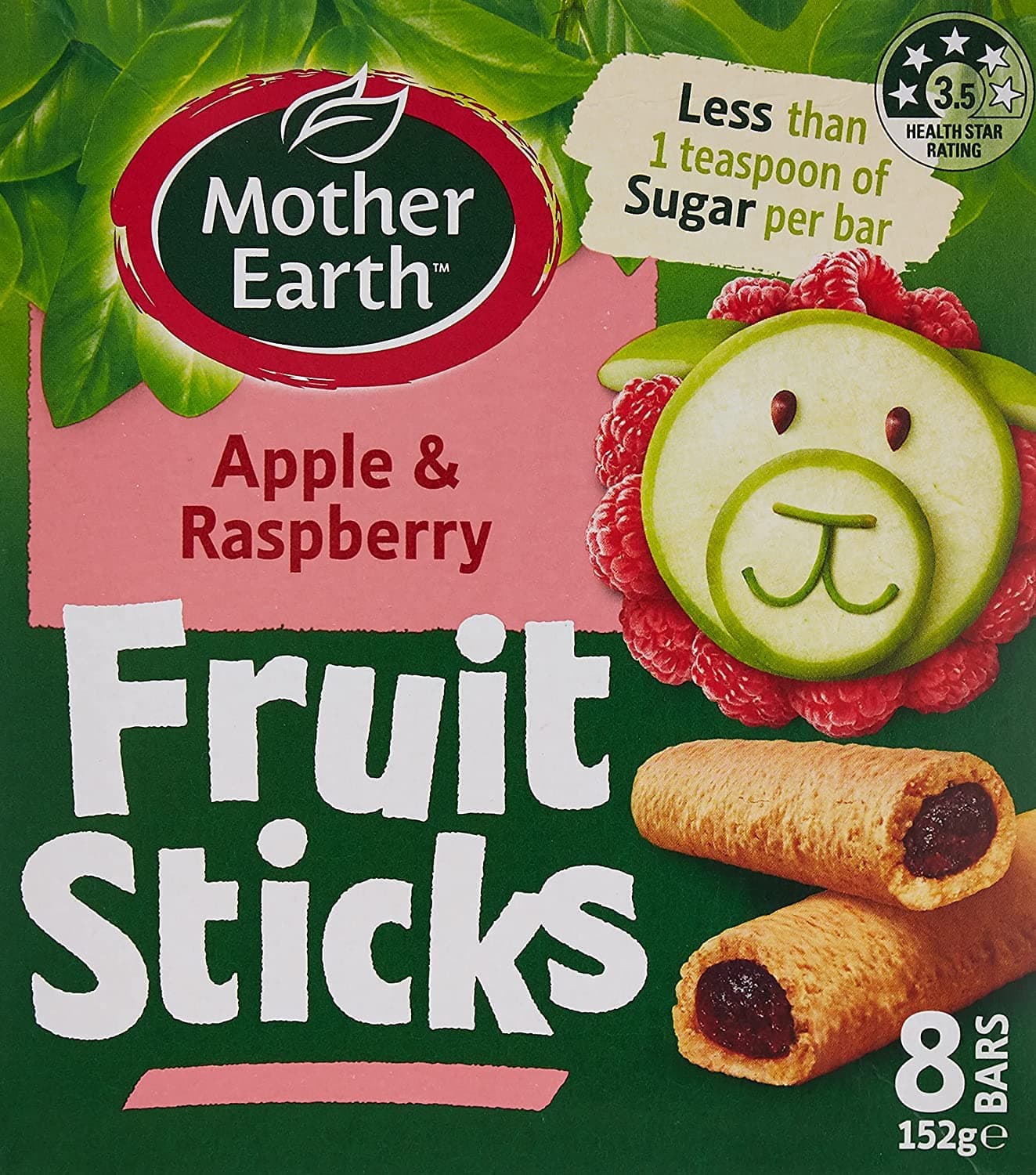 Fruit Sticks Raspberry & White Chocolate, 8 Bars, 152 gms - Made with a delicious blend of real fruit purees, Vegetarian Friendly, No Artificial Sweeteners, Product of New Zealand
