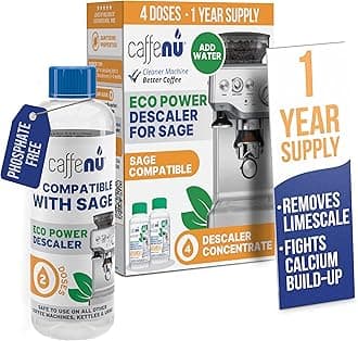 Caffenu Coffee Machine Descaler Compatible with all Sage & Breville Machines - 400ml (4 Uses) - Limescale Remover for Hotter, Better Tasting Coffee - Extends Machine Life