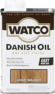 Watco 65551 Danish Oil Wood Finish, Pint, Light Walnut