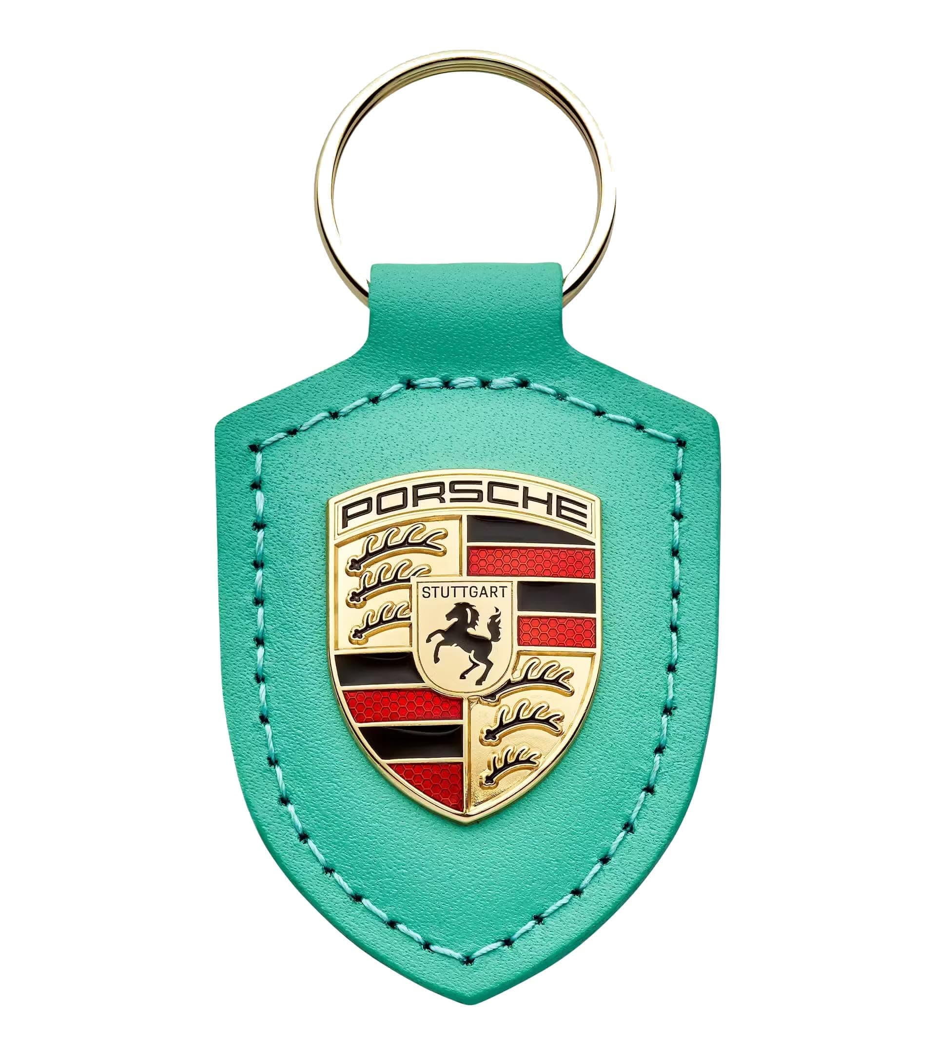Porsche Mint Green Crest Keyring 'Driven by Dreams' Keyring