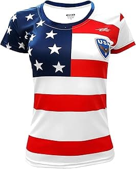 Women Fan USA Jersey Short Sleeve Athletic Fit