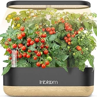 inbloom Hydroponics Growing System 10 Pods, Herb Garden Kit inoor with Pump System, Germination Kit with LED Light, Automatic Timer, Black