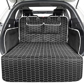 Oasser Dog Car Boot Protection Cover Waterproof and Non-Slip Boot Cover, 2 Large Pockets, 185 x 102 cm - Black