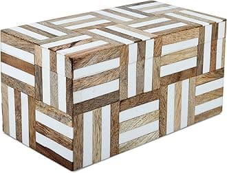 Handicrafts Home Handmade Marquet Chase Collection Decorative Jewelry Box Organizer – Keepsakes, Trinkets, and Home Decor – Antique Coffee Table Storage, Memory Box, Farmhouse Style Decor, 10x5x5