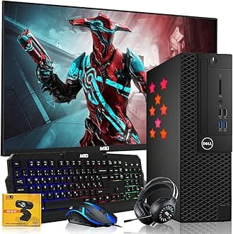 Dell Desktop PC Gaming Bundle - Core i7, 16GB RAM, 512GB SSD, 24-inch Monitor, GT 1030, RGB Keyboard with AI-Enabled Copilot Key, Mouse, RGB Headphone, Webcam, Wi-Fi, Win 11 Home (Renewed)