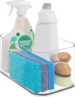 STORi Bliss 10" x 6" Open Clear Pantry Organizer Bin, Plastic Containers with Handle for Kitchen, Fridge, Cabinet, Closet, Bathrom, Undersink Storage Made in USA