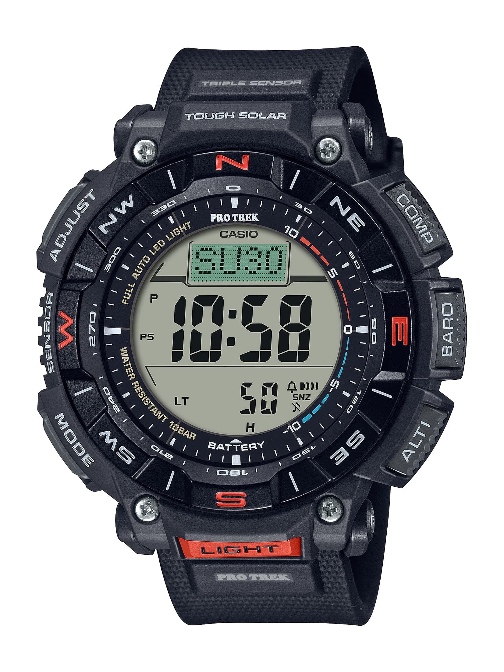 Casio Pro Trek Bio Mass Tough Solar Triple Sensor w/Thermometer Altimeter Barometer Compass World Time Men's Watch PRG340-1